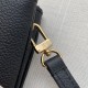 LV Double Zip Pochette Bag in Bicolor Monogram Empreinte Leather 2 Colors 20cm