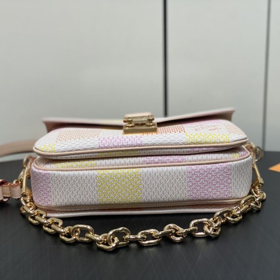 LV Pochette Metis East West Bag With Chains In Damier Giant Coated Canvas 21.5cm N40749