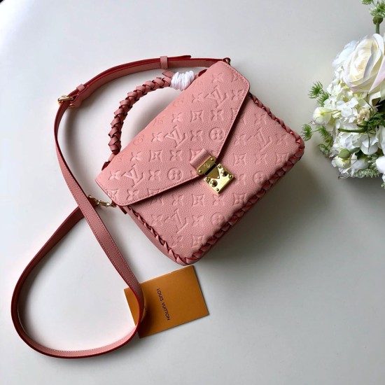 LV Pochette Metis Handbag In Monogram Embossed Empreinte Leather With Braided Top Handle And Edges 4 Colors 25cm