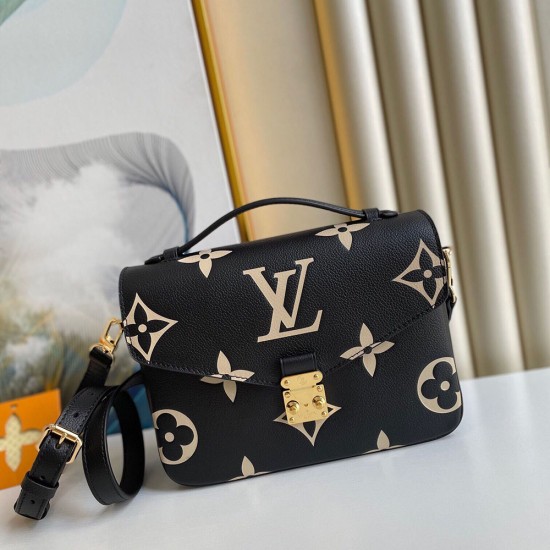 LV Pochette Metis Bag in Embossed Grained Cowhide Leather With Large Monogram Pattern 3 Colors 25cm
