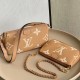 LV Multi Pochette Accessoires Crossbody Bag In Embossed Supple Grained Cowhide Leather 4 Colors
