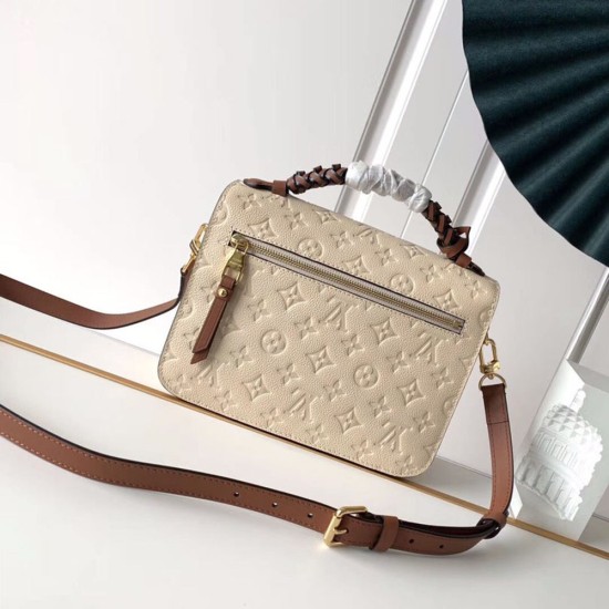 LV Pochette Metis Handbag In Monogram Embossed Empreinte Leather With Braided Top Handle 25cm