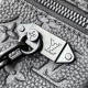 LV Pochette Volga In Monogram Embossed Empreinte Leather With Small Matte Chain 23cm