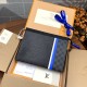 LV Pochette Voyage MM Travel Pouch In Epi Leather And Damier Graphite Coated Canvas With Blue And White Stripes 27cm