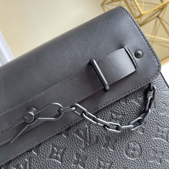 LV Pochette Steamer Bag in Monogram Embossed Empreinte Leather 32cm