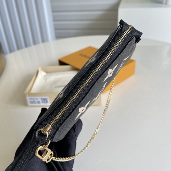 LV Mini Pochette Accessoires in Monogram Empreinte Leather Embossed With Contrasting Monogram Medium Motif 15.5cm