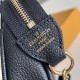 LV Mini Pochette Accessoires in Monogram Empreinte Leather Embossed With Contrasting Monogram Medium Motif 15.5cm