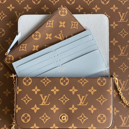 LV Felicie Pochette Chain Bag in Monogram Coated Canvas With Panda Print 21cm