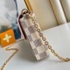 LV Felicie Pochette Bag in Damier Azur Coated Canvas And Cowhide Leather 21cm
