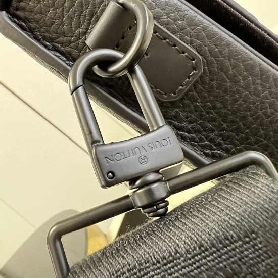 LV S Lock Brief Case in Taurillon Monogram Embossed Cowhide Leather