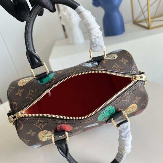 LV Speedy Bandouliere 25 In Monogram Coated Canvas With Prints 25cm