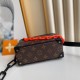 LV Mini Soft Trunk In Monogram Eclipse Canvas With Red Chain Bags 18.5cm