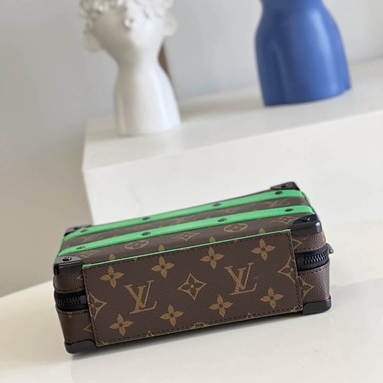 LV Handle Soft Trunk Monogram Macassar Coated Canvas And Contrasting Cowhide Leather 2 Colors 21.5cm