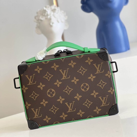 LV Handle Soft Trunk Monogram Macassar Coated Canvas And Contrasting Cowhide Leather 2 Colors 21.5cm