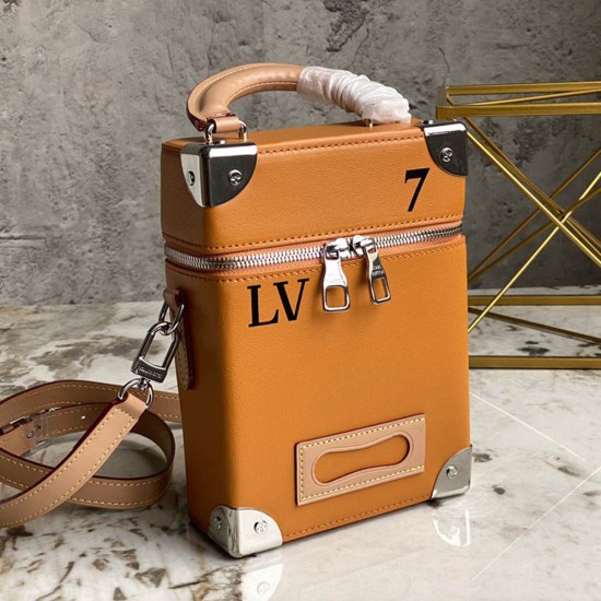 LV Vertical Box Trunk in Soft Calfskin With Number 7 Printing 15.5cm
