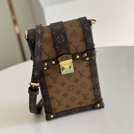 LV Trunk Vertical Chains Bag in Monogram Canvas And Monogram Reverse Canvas 11cm
