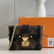 LV Essential Trunk Chain Micro Bag in Monogram Coated Canvas And Cowhide Leather Trims 10.5cm