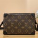 LV Mini Soft Trunk Chains Bag In Monogram Coated Canvas And Matte Leather Trims With Embroidery 18.5cm