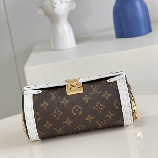 LV Papillon Trunk Handbag In Monogram Coated Canvas And Contrasting Cowhide Leather Trims With Round Zippy Coin Purse 19cm