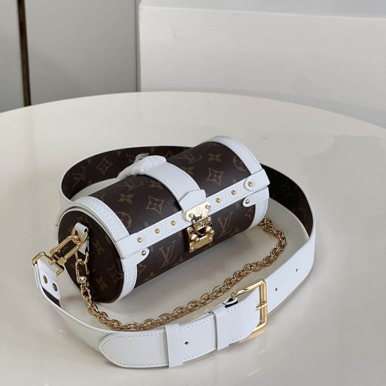 LV Papillon Trunk Handbag In Monogram Coated Canvas And Contrasting Cowhide Leather Trims With Round Zippy Coin Purse 19cm