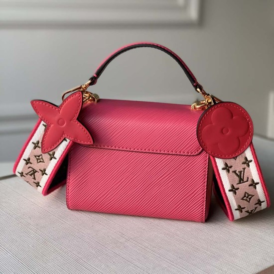 LV Twist Mini EPI Leather in Red Top Handle With Wide Strap