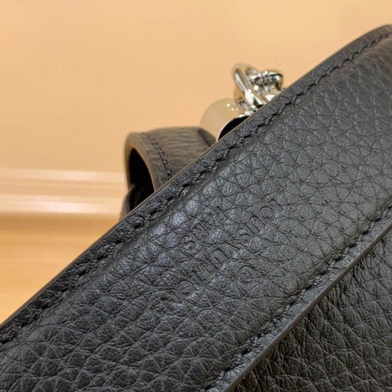 LV Twist PM Handbag in Grained Leather With Multicolor Lock 19cm