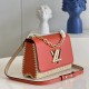 LV Twist MM Handbag in Sustainable Raffia-Like Woven Textile And Calfskin 2 Colors 23cm