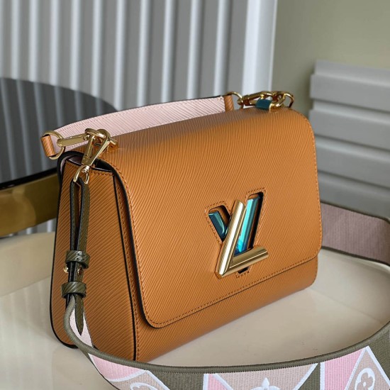 LV Twist MM Handbag in Epi Grained Leather With Removable Top Handle And Jacquard Wide Strap 3 Colors 23cm