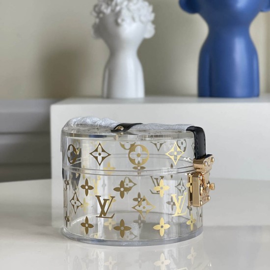 LV Transparent Box In Polymer Material With Allover Monogram Pattern 12.5cm