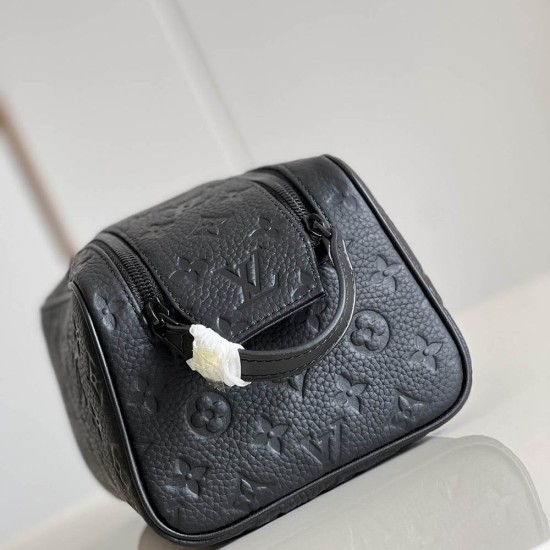 LV Dopp Kit Toiletry Pouch In Taurillon Monogram Embossed Leather 28cm