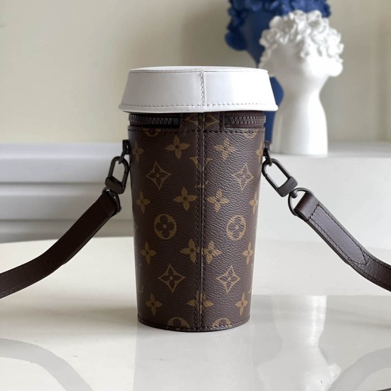 LV Coffee Cup Bag In Monogram Coated Canvas With LV Print 4 Colors 19cm