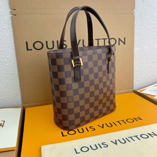 LV Vavin Tote Bag In Damier Ebene Canvas And Cowhide Leather