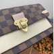LV Vavin Chain Wallet in Damier Ebene Coated Canvas And Cowhide Leather 3 Colors 19cm