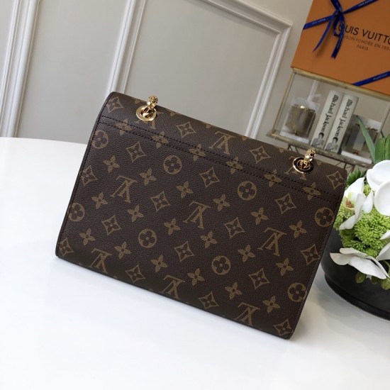 LV Victoire Luxury Monogram Canvas and Leather Handbag