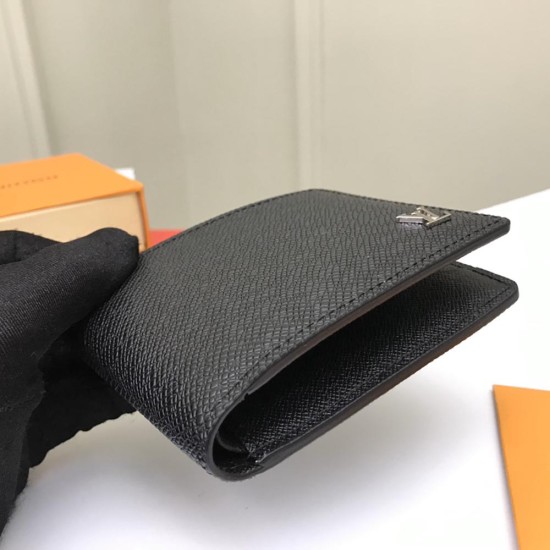 LV Multiple Wallet Black Taiga Leather