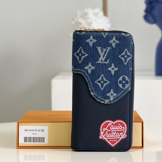 LV Wallet Monogram Denim Taurillon Leather
