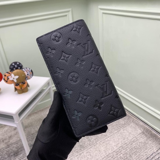 LV Brazza Wallet Black Monogram Taurillon Leather