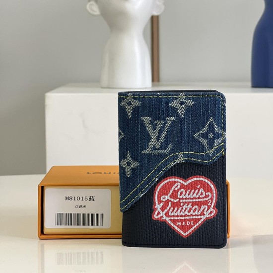 LV Pocket Organizer Monogram Denim Taurillon Leather