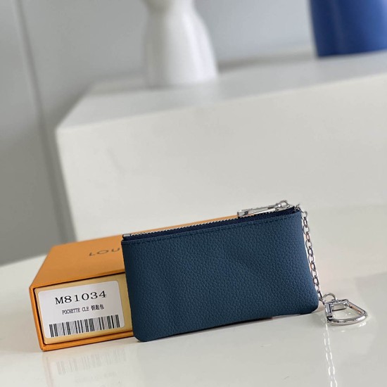 LV Aerogram Chain Mini Wallet In Grained Calfskin 4 Colors 12cm