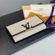 LV Capucines Wallet In Natural Canvas And Leather 20cm