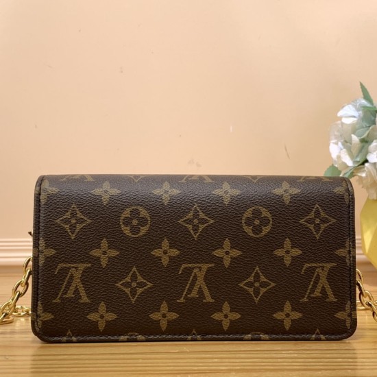 LV Wallet On Chain Lily In Monogram Coated Canvas 20.5cm M82509