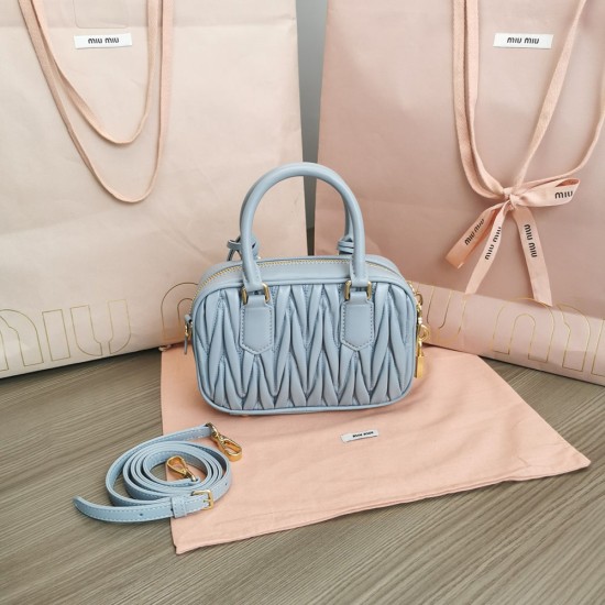 Miu Miu Matelasse Nappa Leather Top Handle Bag 5BB123 19cm 7 Colors