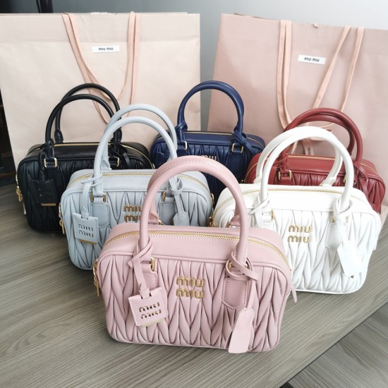 Miu Miu Matelasse Nappa Leather Top Handle Bag 5BB124 24cm 6 Colors