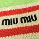 Miu Miu Raffia And Cotton Tote Bag 5BG228 3 Colors
