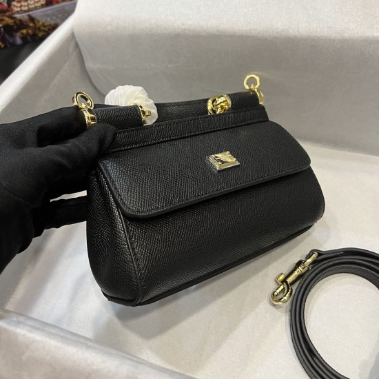 DG Small Sicily Handbag In Dauphine Calfskin 19cm 12 Colors