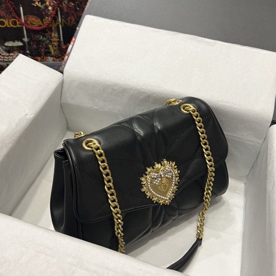 DG Devotion Bag Shoulder Bag In Quilted Calfskin Leather 3 Colors