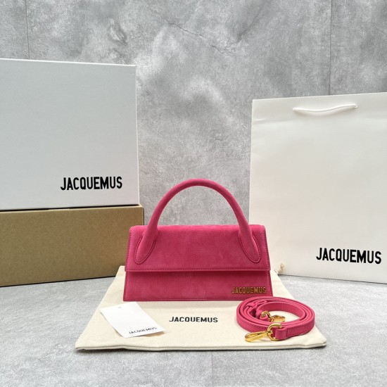 Jacquemus Le Chiquito Long Signature Handbag In Structured Water Repellent Nubuck 2 Colors