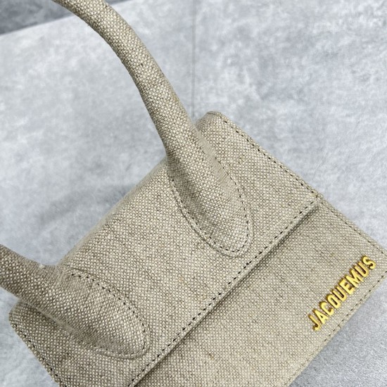 Jacquemus Le Chiquito Moyen Signature Handbag In Linen Fabric 18cm