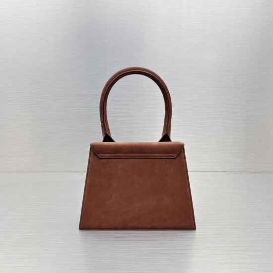 Jacquemus Le Grand Chiquito Large Signature Handbag In Rubberized Leather 24cm 3 Colors