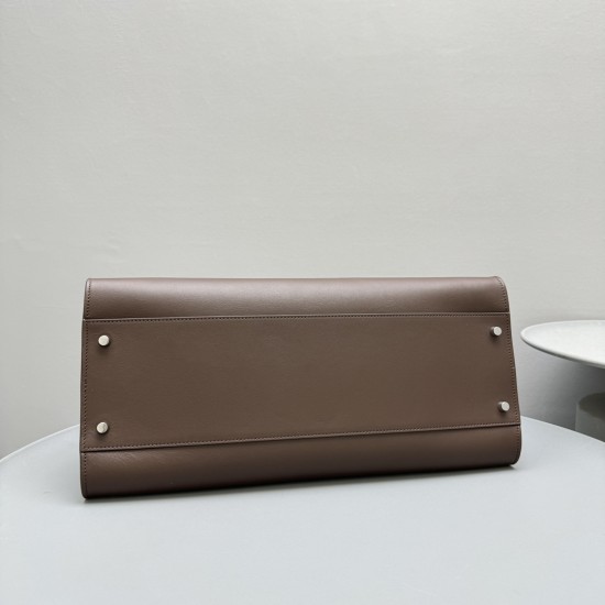 The Row EW Margaux Smooth Leather Bag 